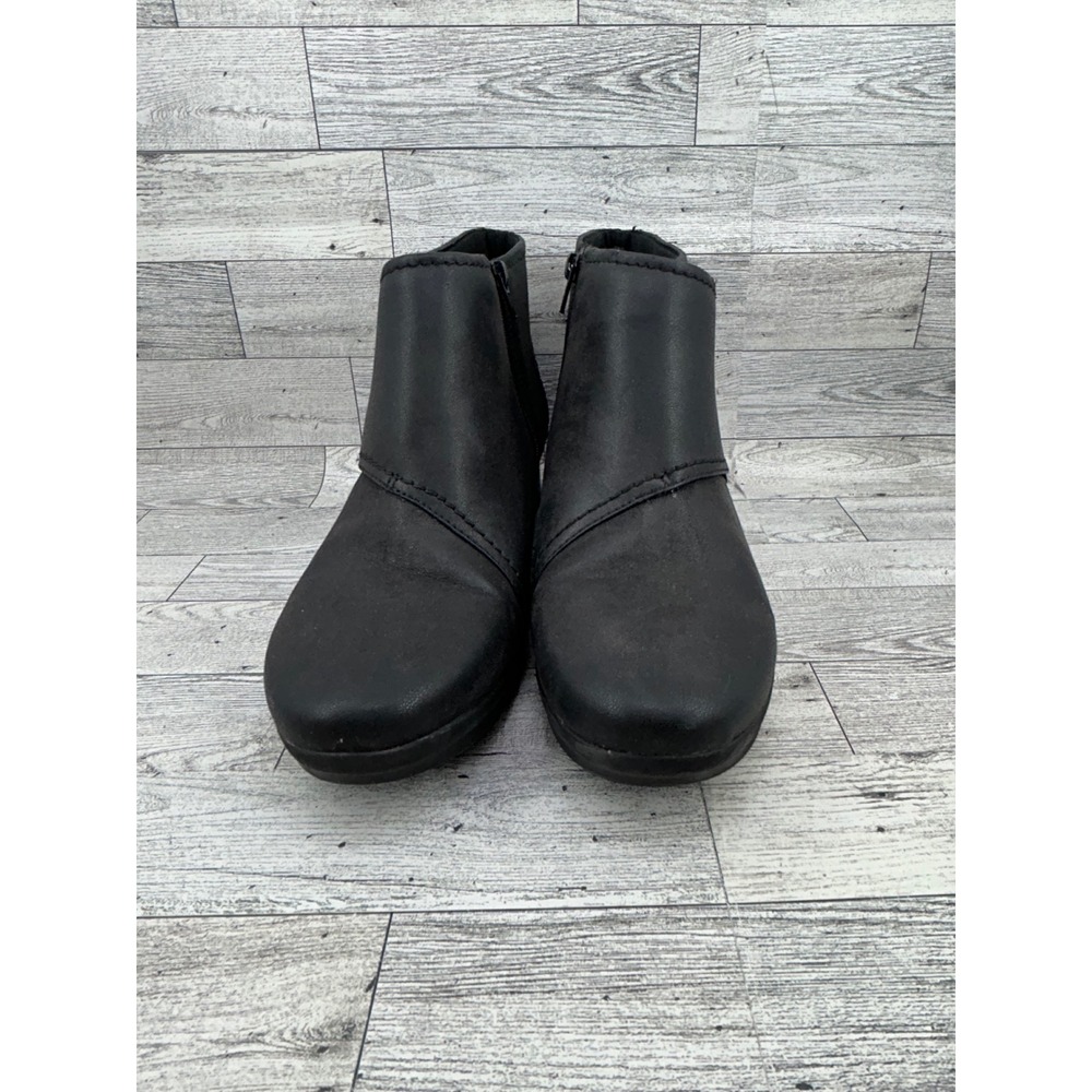 Clarks Cloudsteppers Sillian Tino Black Ankle Boots Womens 11 M Low Wedge Zip - Picture 4 of 13